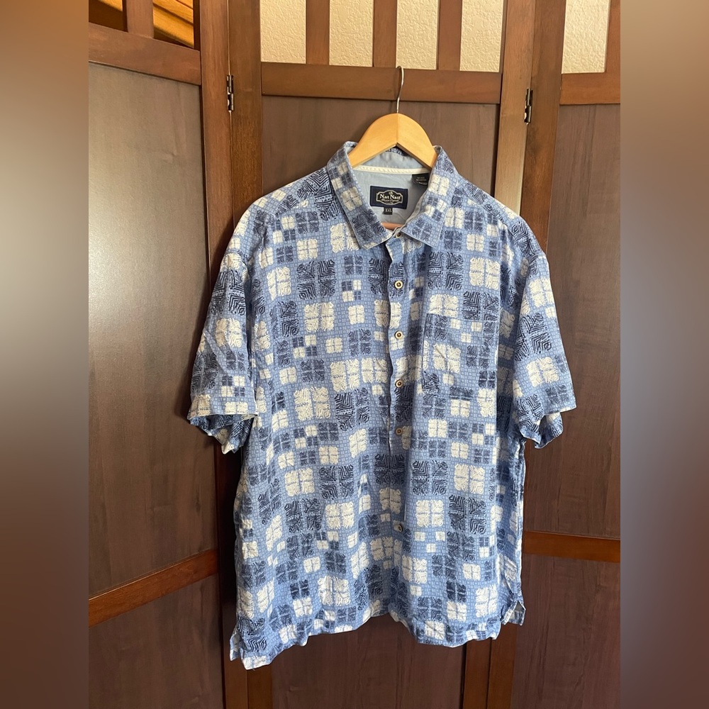 Nat Nast Shirt Mens Size XXL Short Sleeve‎ Camp Hawaiian Silk Cotton